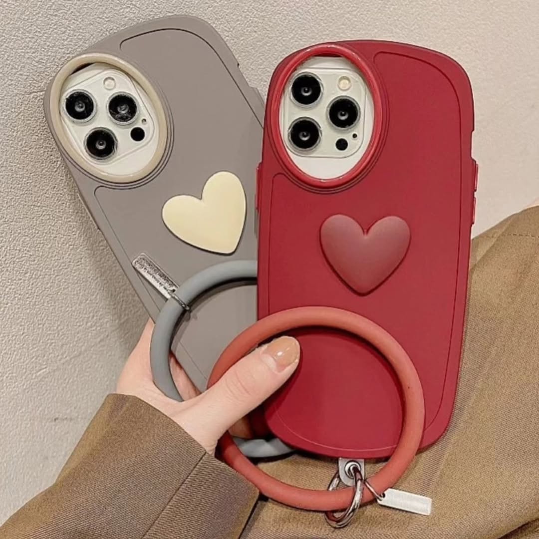 Heart Charm Wrist Ring Phone Case