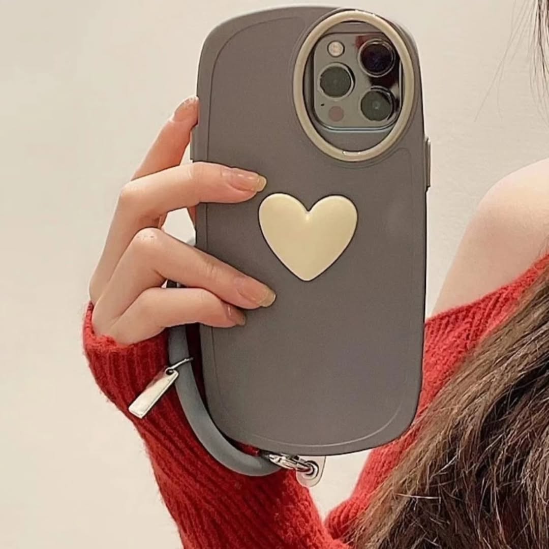 Heart Charm Wrist Ring Phone Case