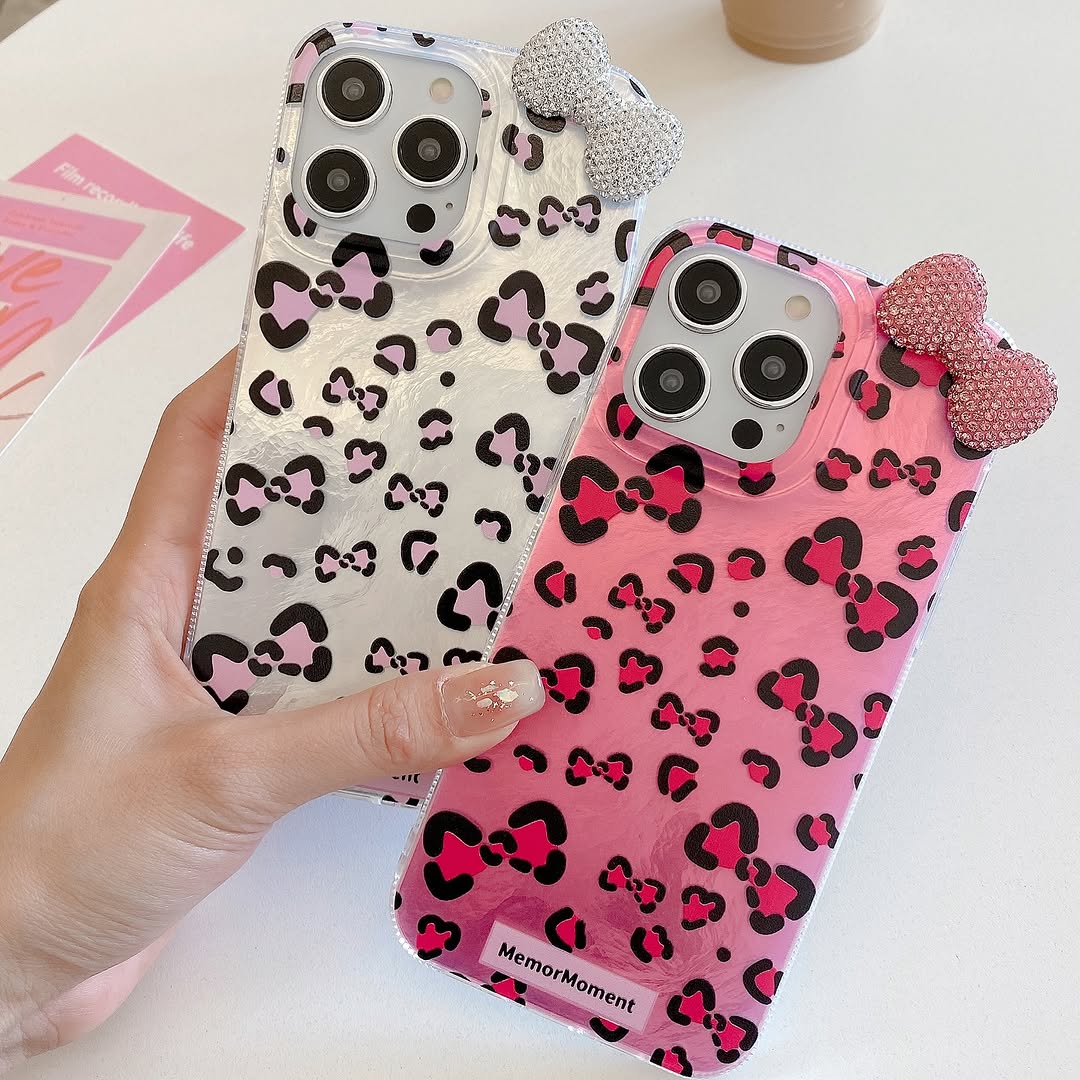 Glam Leopard Bow Phone Case