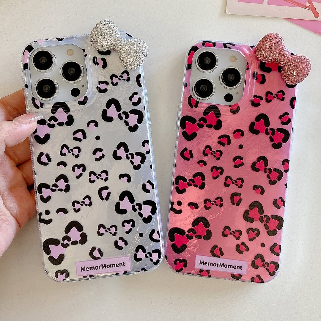 Glam Leopard Bow Phone Case