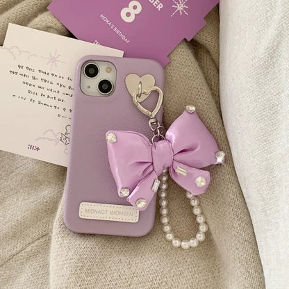 Glam Bow & Pearl Charm Phone Case