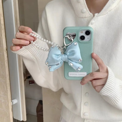 Glam Bow & Pearl Charm Phone Case