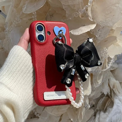 Glam Bow & Pearl Charm Phone Case