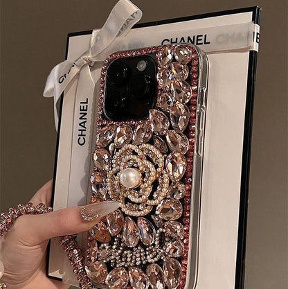 Luxury Crystal Camelia Phone Case