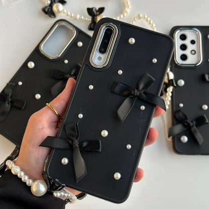 Elegant Pearl Bow Case With Charm - Samsung