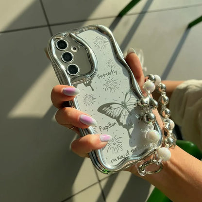 Silver Butterfly with Charm Case - Samsung