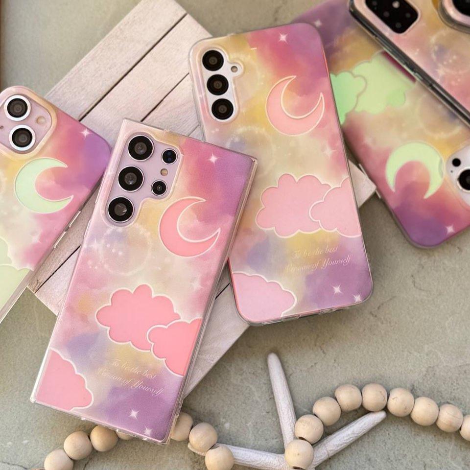 Colorful Moon and Cloud Case - Samsung