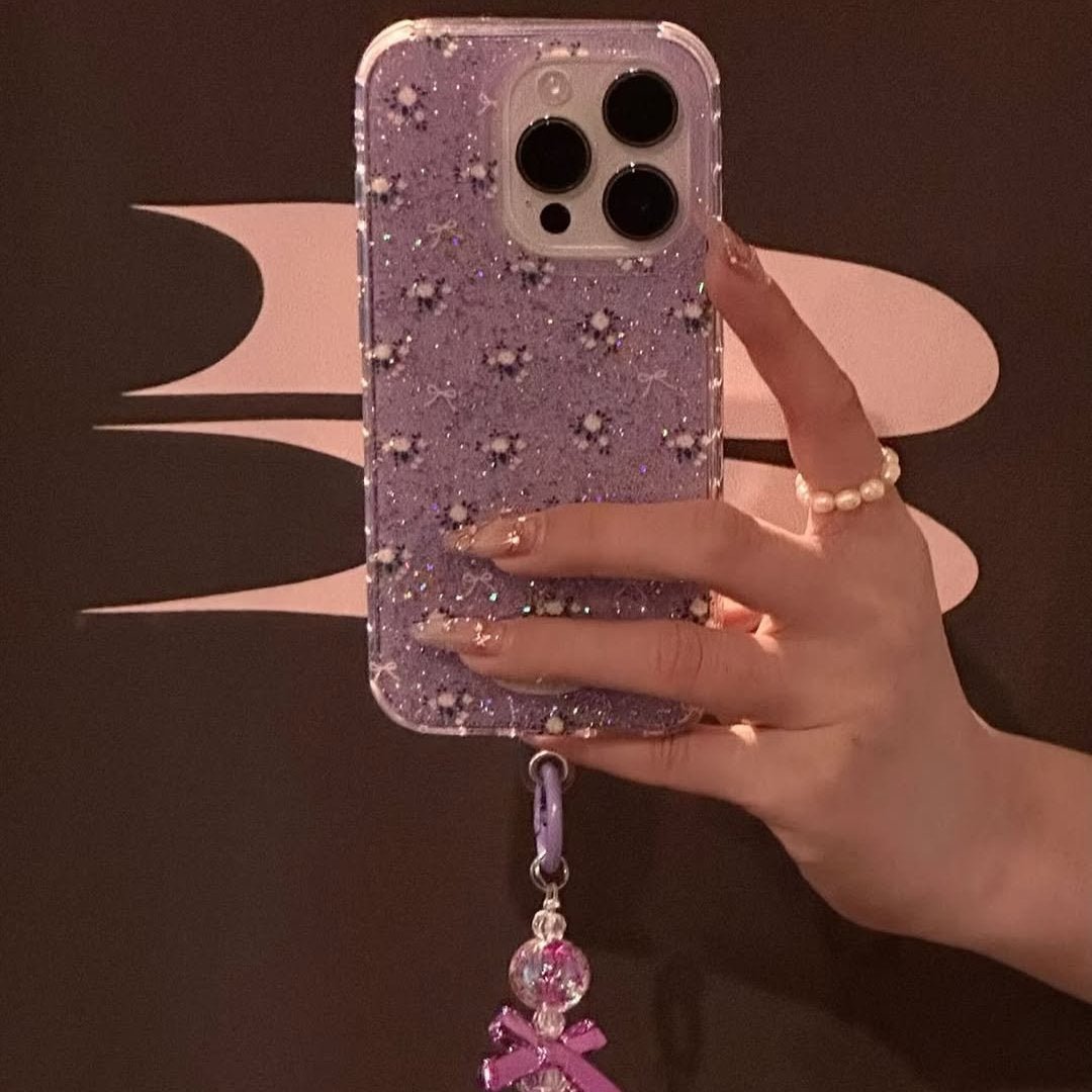 Glitter Bow Case with Charm