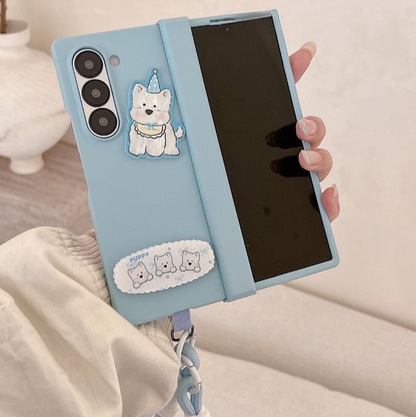 Cute Puppy Fold Case - Samsung