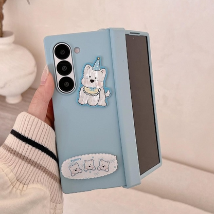 Cute Puppy Fold Case - Samsung