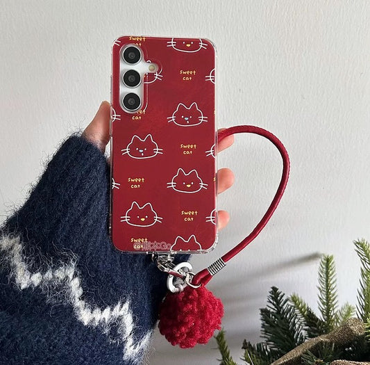 Sweet Cat Pattern Kitty Case - Samsung