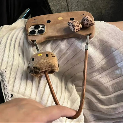 Leopard Bow Kitty Handbag Case