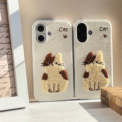Fluffy Snuggle Kitty Embroidered Case