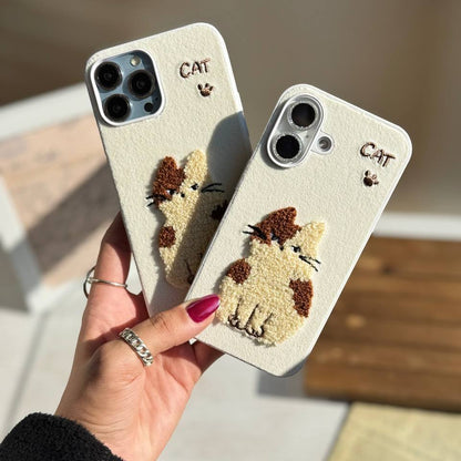 Fluffy Snuggle Kitty Embroidered Case