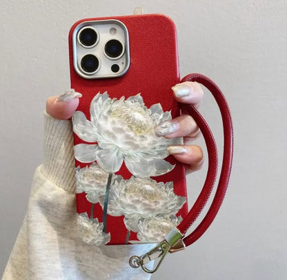 Stylish Floral Phone Case with Handy Strap