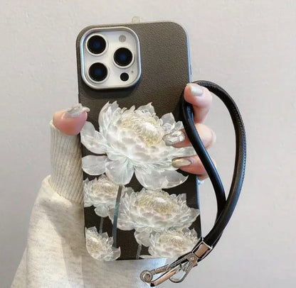 Stylish Floral Phone Case with Handy Strap
