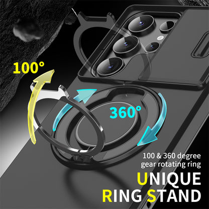 Reinforced Sliding Shield Ring Stand Case - Samsung