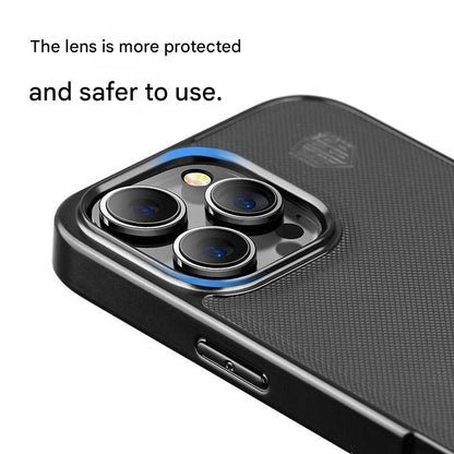 Matte Electroplated Leather Splicing Case - iPhone