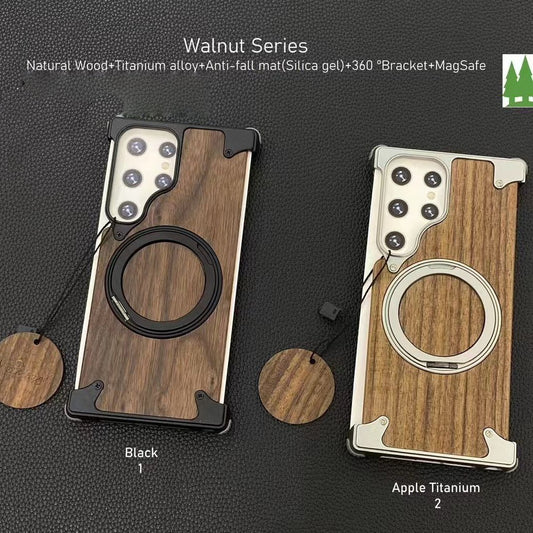 Classic Walnut Wood Bracket Case - Samsung