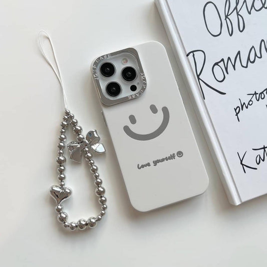 Cheerful smiley face Case with Phone Charm - iPhone