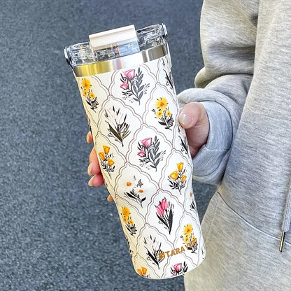 Luxury Floral Stainless Steel Insulated Tumbler