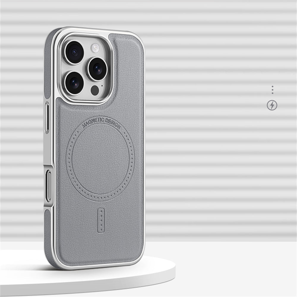 Elegant Business Plating Leather Mag Case- iPhone