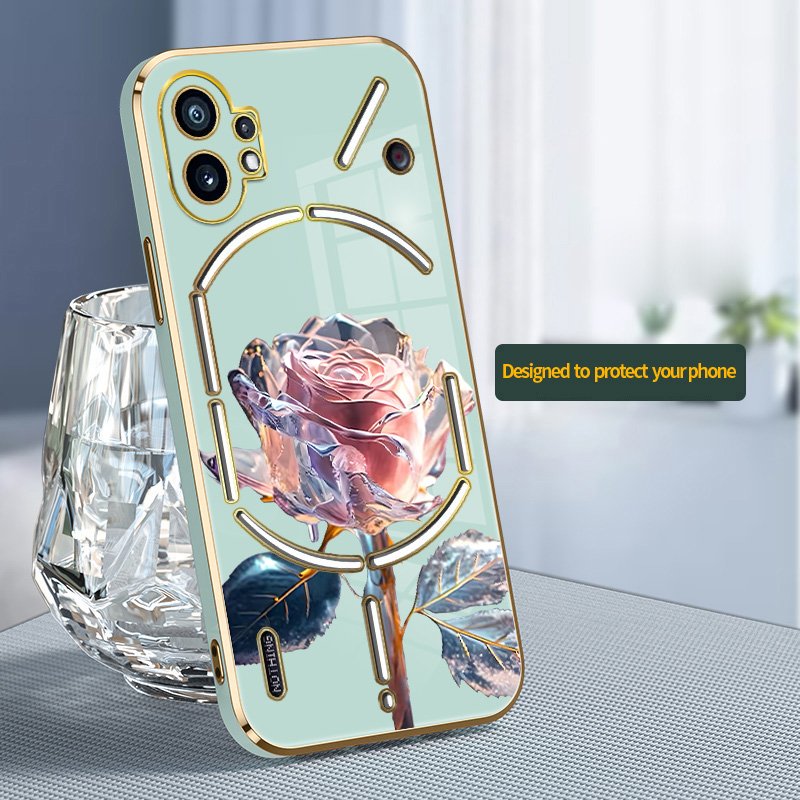 Luminous Rose Floral Art Case - Nothing