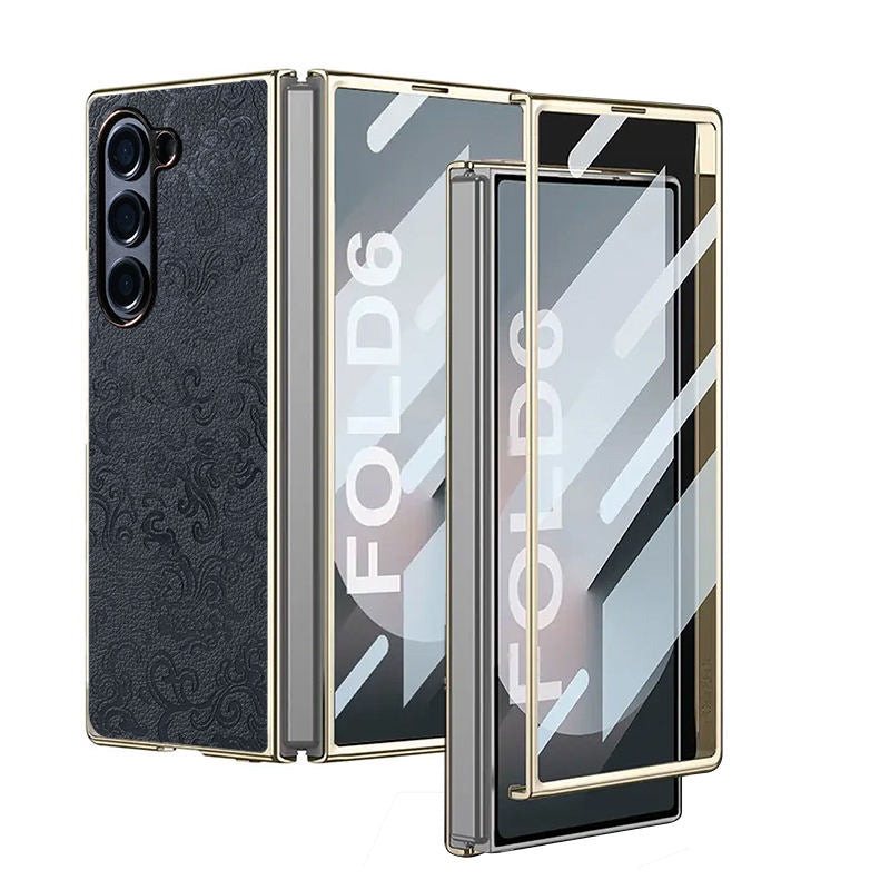 Galaxy Z Fold6 Majestic Dragon Grain Leather Case