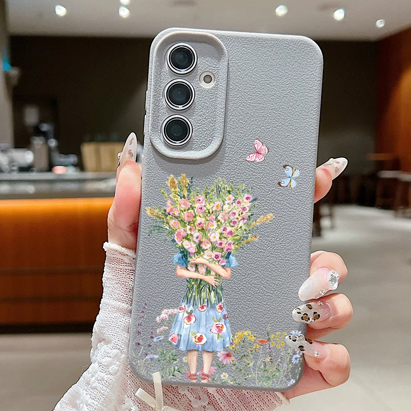 Blooming Girl with Bouquet Phone Case - Samsung
