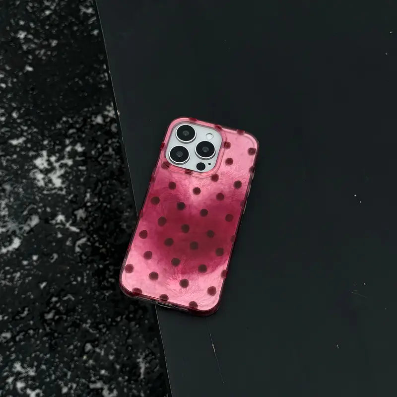Glossy Polka Dot Heart Case