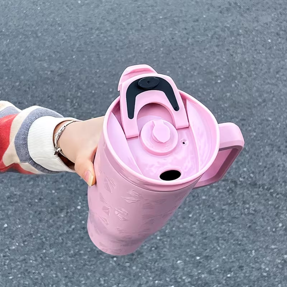 Rosy Ribbon Thermal Insulated Tumbler
