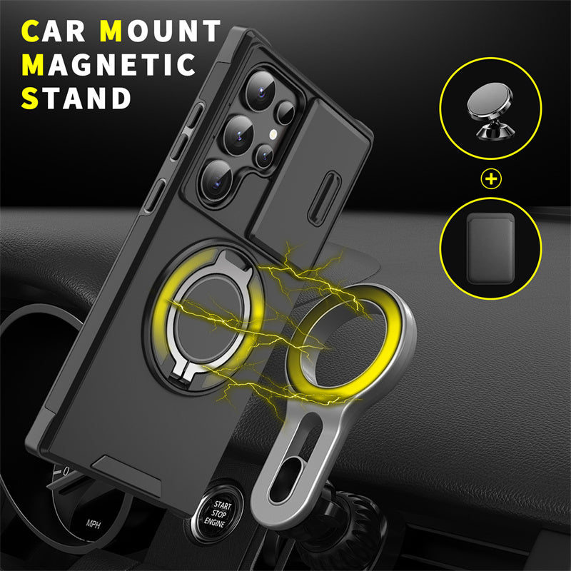 Reinforced Sliding Shield Ring Stand Case - Samsung