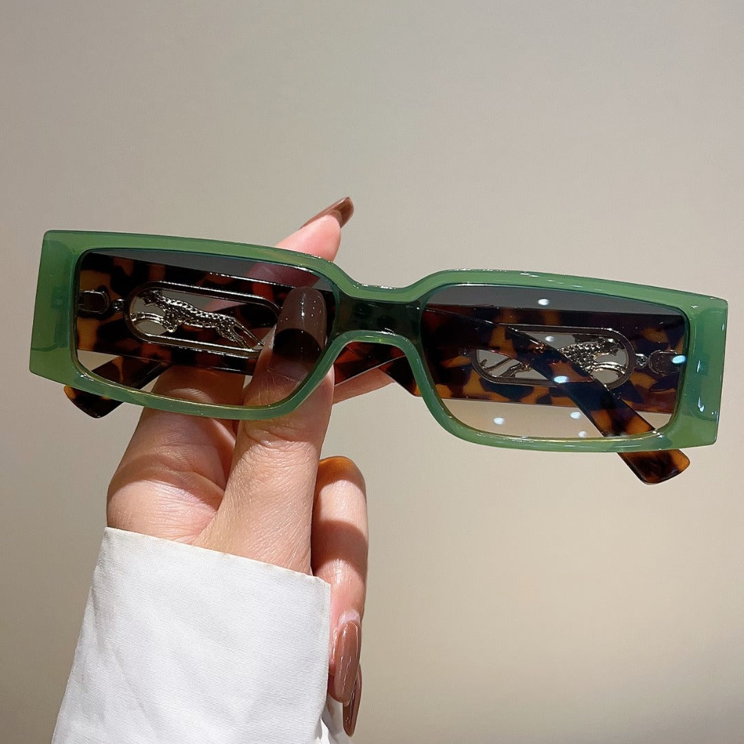 Cheetah Retro Rectangle Shades