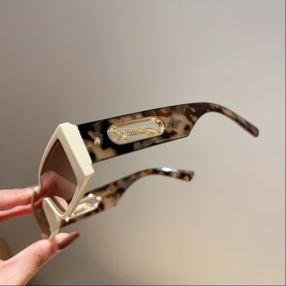 Cheetah Retro Rectangle Shades