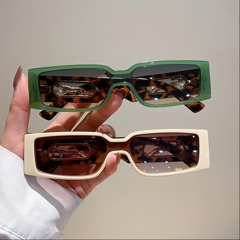 Cheetah Retro Rectangle Shades