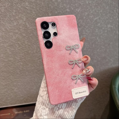 Crystal Bow Denim Case