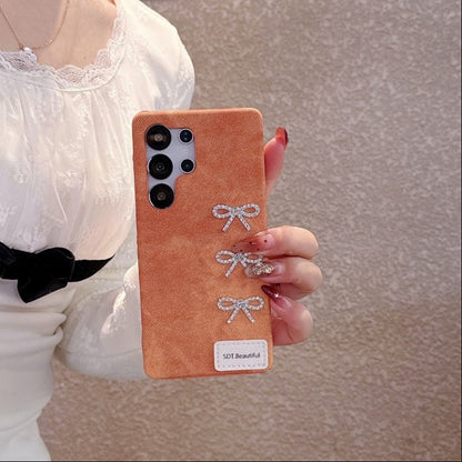 Crystal Bow Denim Case