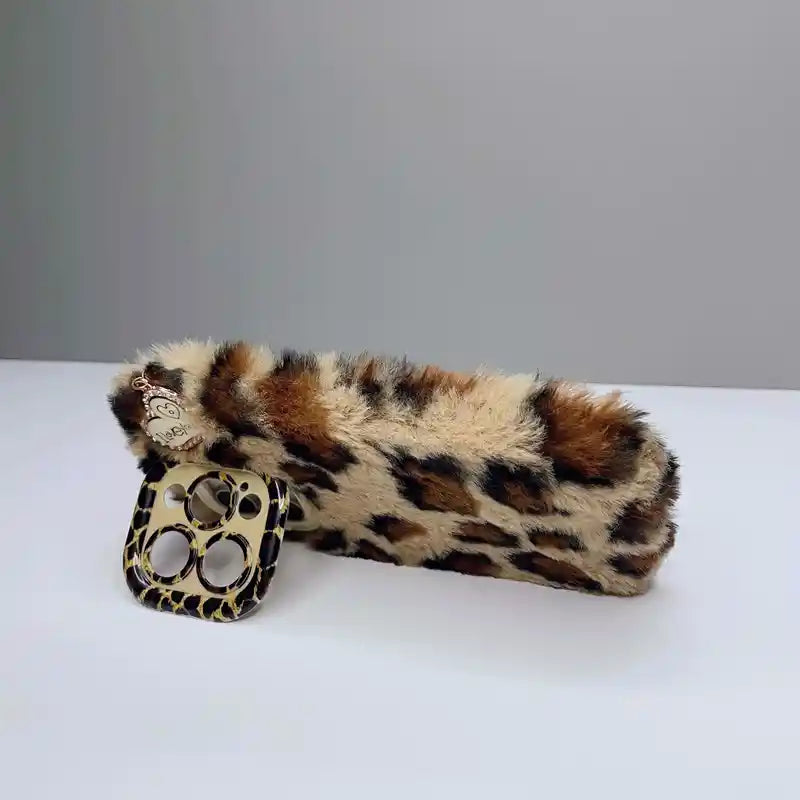 Leopard Luxe Fluffy Phone Case