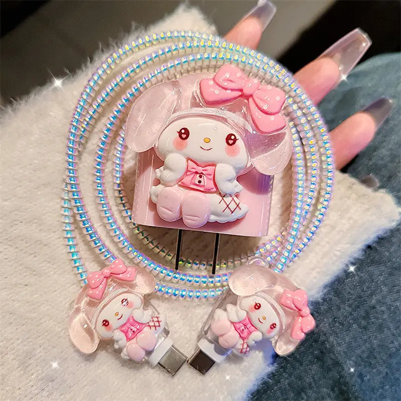 Glitter Charm Bunny Charger Protector Kit