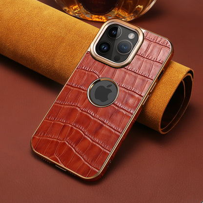 Luxury Croc Texture Leather Case - iPhone
