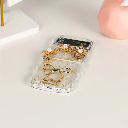 Golden Bloom Luxe Flip Case - Samsung