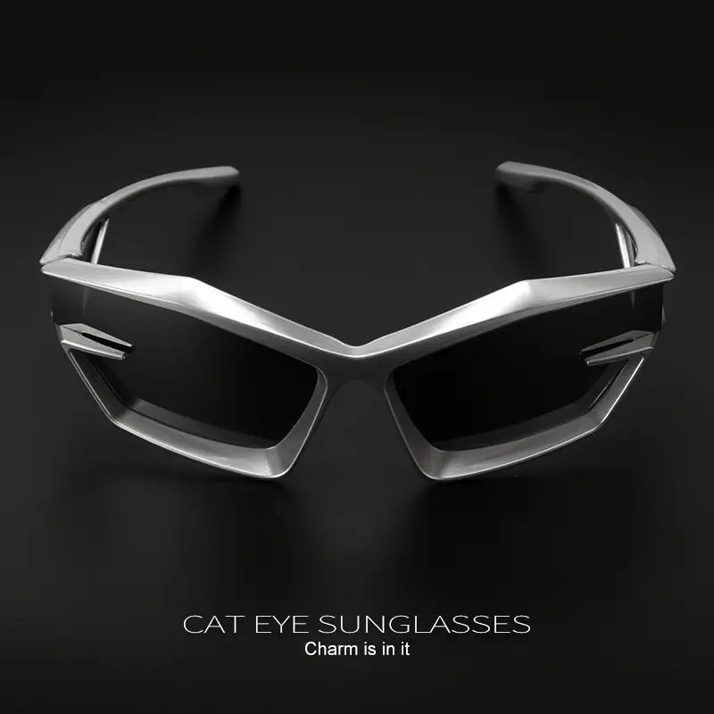 Sleek Crystal Cat-Eye Sunglasses