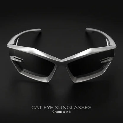 Sleek Crystal Cat-Eye Sunglasses