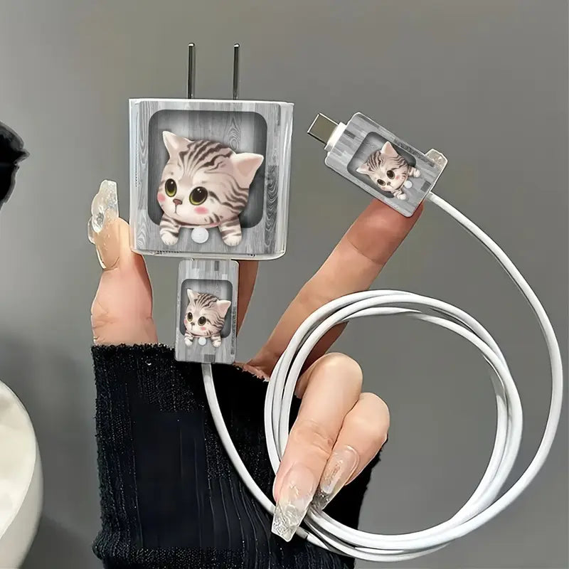 Cute Kitten Charger Protector Kit