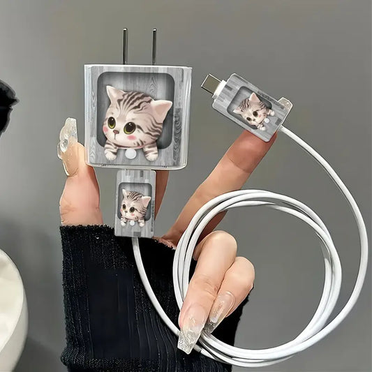 Cute Kitten Charger Protector Kit