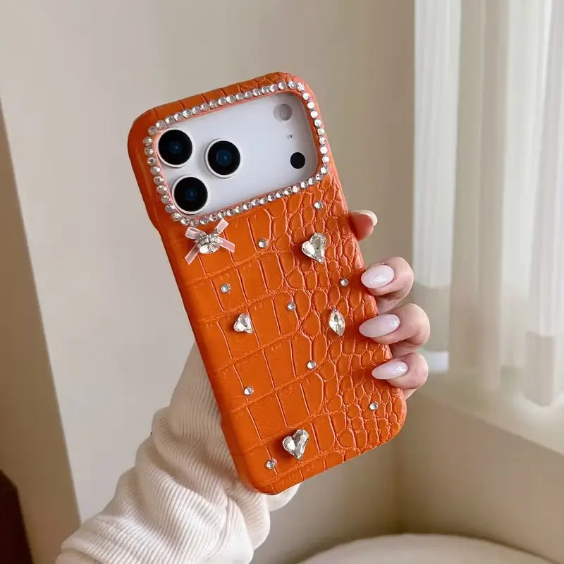 Croc Luxe Sparkle Hearts Case
