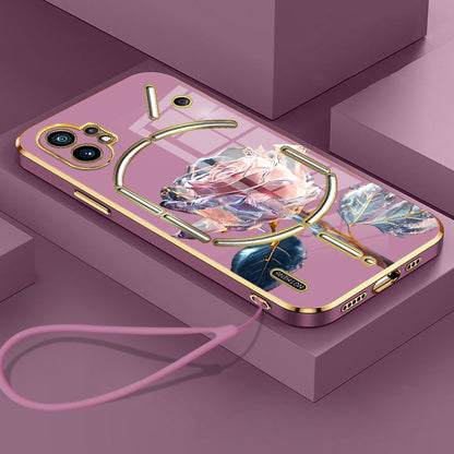 Luminous Rose Floral Art Case - Nothing