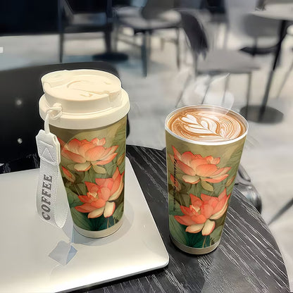 Elegant Lotus Coffee Tumbler
