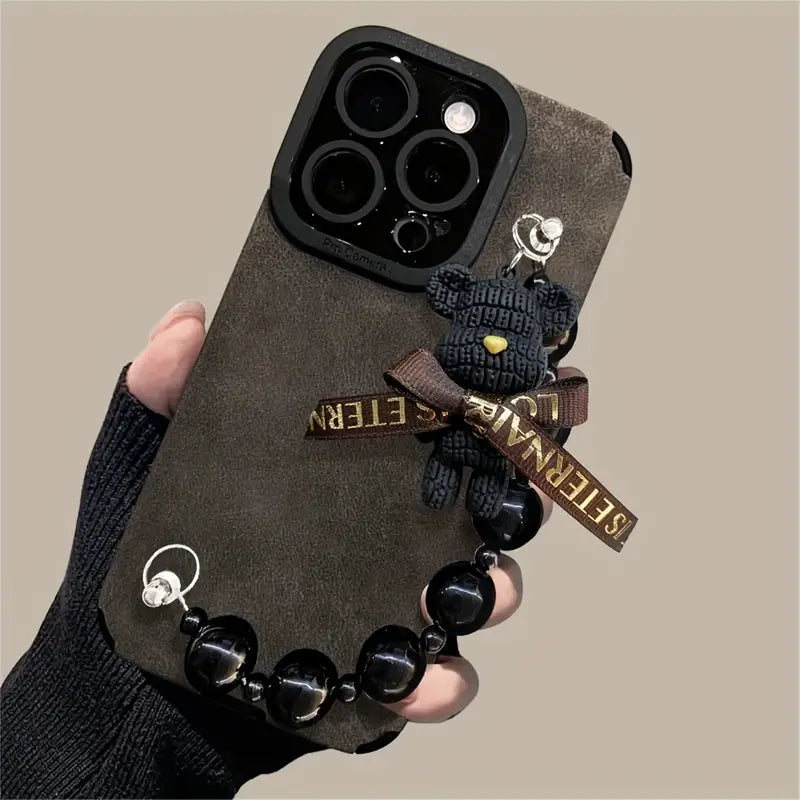 Chic Teddy Charm Bracelet Phone Case