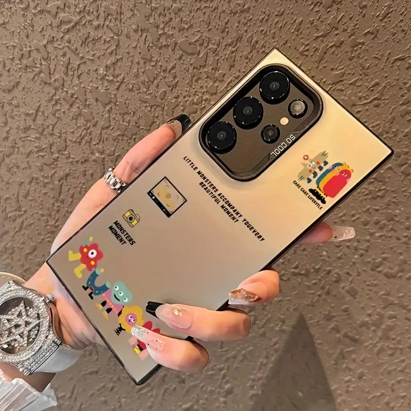 Cute Cartoon Couple Matte Case - Samsung